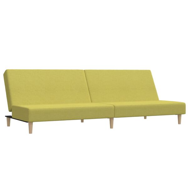 vidaXL Καναπές Κρεβάτι Διθέσιος με Υποπόδιο Πράσινος Υφασμάτινος