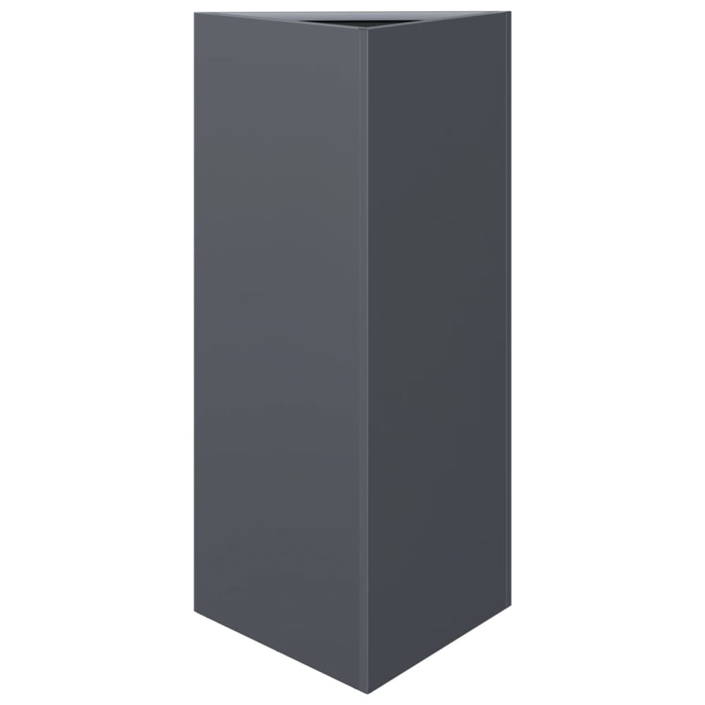 vidaXL Ζαρντινιέρα Κήπου Ανθρακί Τρίγωνο 40x34,5x70 εκ. Ατσάλι