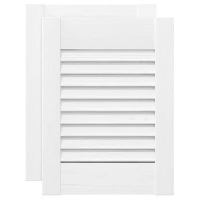 vidaXL Πόρτες ντουλαπιών Louvred Design 2 τεμάχια Λευκό 39,5x29,5 cm