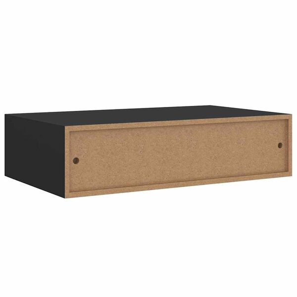vidaXL Ράφι Επιτοίχιο με Συρτάρι Μαύρο 40 x 23,5 x 10 εκ. από MDF