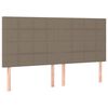 vidaXL Κρεβάτι Boxspring με Στρώμα & LED Taupe 200x200 εκ. Υφασμάτινο