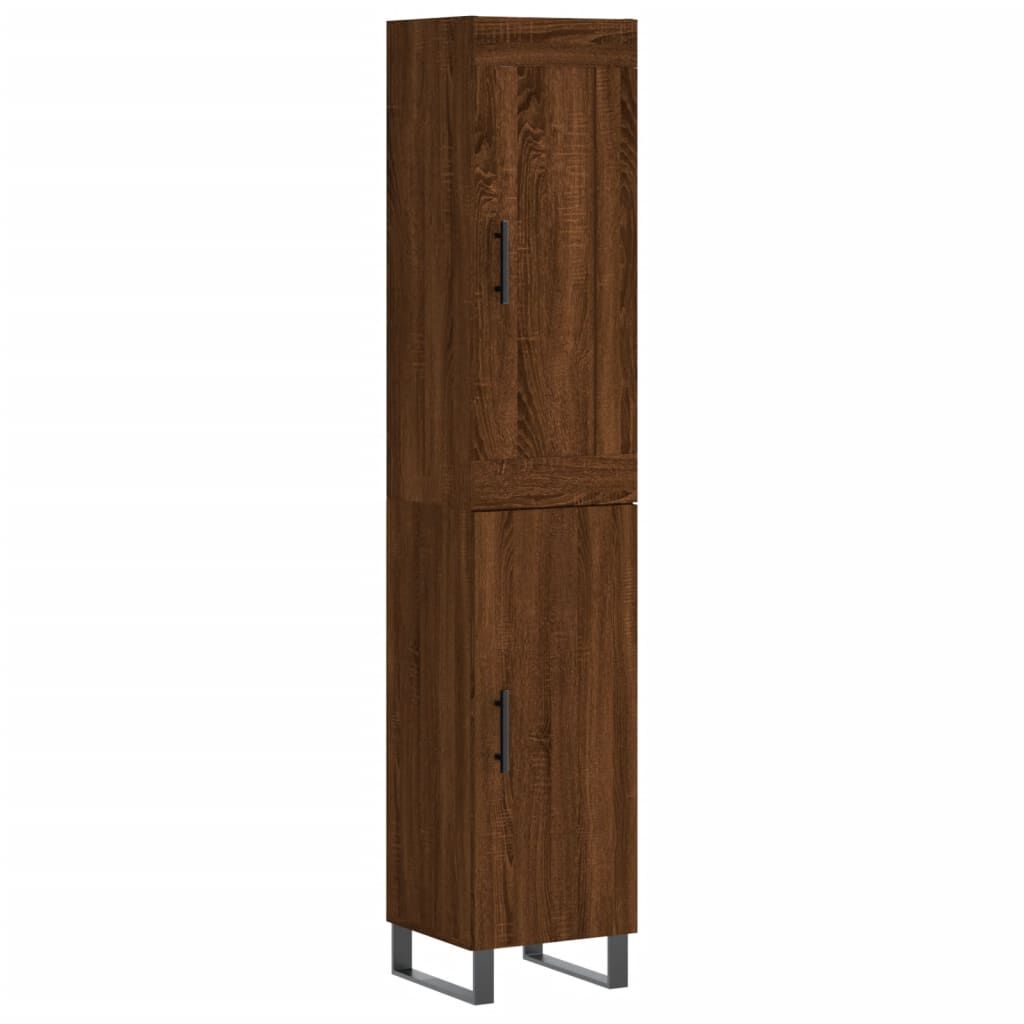 vidaXL Ντουλάπι Καφέ Δρυς 34,5 x 34 x 180 εκ. από Επεξεργασμένο Ξύλο