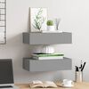 vidaXL Ράφια Τοίχου με Συρτάρια 2 Τεμ. Γκρι 40 x 23,5 x 10εκ. από MDF