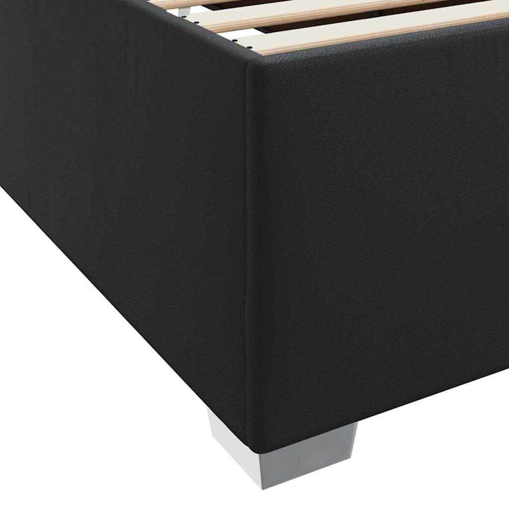 vidaXL Σκελετός Κρεβατιού Μαύρο 90 x 190 cm Τεχνητό δέρμα