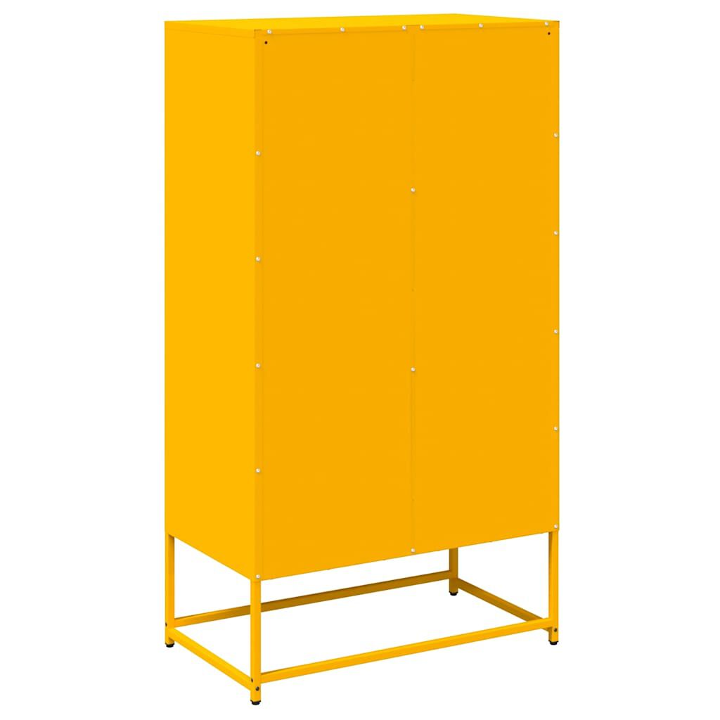 vidaXL Highboard Μουστάρδα κίτρινη 68x39x123 cm Χάλυβας