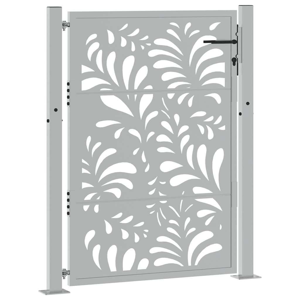 vidaXL Πύλη κήπου 105x130 cm από χάλυβα με κυματοειδές σχέδιο
