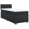 vidaXL Κρεβάτι Boxspring με Στρώμα Μαύρο 90x190εκ. από Συνθετικό Δέρμα
