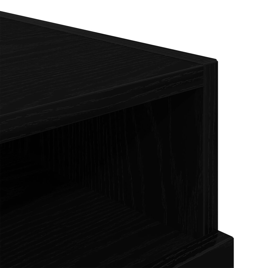 vidaXL Κομοδίνα με LED Φώτα 2 τεμ Μαύρη Δρυς 40x39x37 εκ