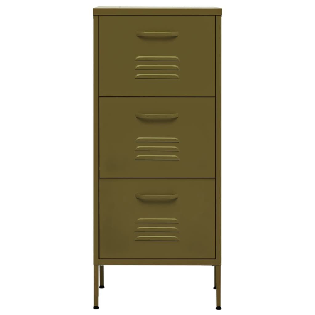 vidaXL Ντουλάπι Αποθήκευσης Πράσινο Λαδί 42,5x35x101,5 εκ. από Ατσάλι