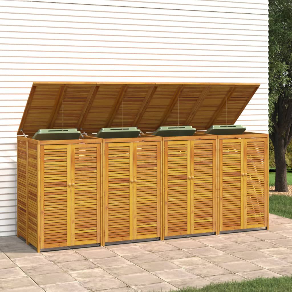 vidaXL Πλαίσιο Τετραπλού Κάδου Απορριμάτων 280x89x117 εκ. Μασίφ Ακακία