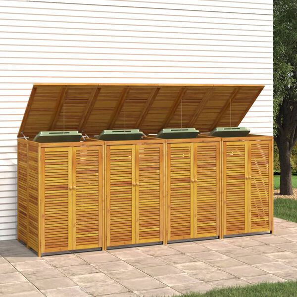 vidaXL Πλαίσιο Τετραπλού Κάδου Απορριμάτων 280x89x117 εκ. Μασίφ Ακακία