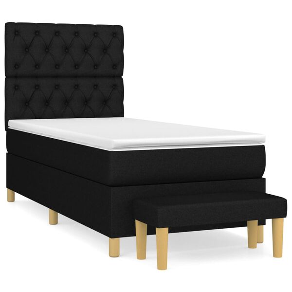 vidaXL &Kappa;&rho;&epsilon;&beta;ά&tau;&iota; Boxspring &mu;&epsilon; &Sigma;&tau;&rho;ώ&mu;&alpha; &Mu;&alpha;ύ&rho;&omicron; 80 x 200 &epsilon;&kappa;. &Upsilon;&phi;&alpha;&sigma;&mu;ά&tau;&iota;&nu;&omicron;