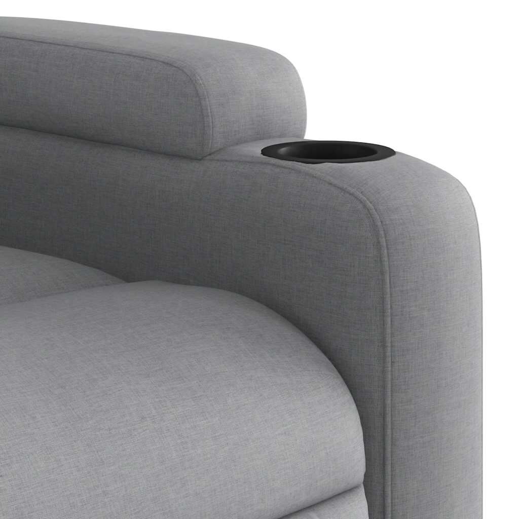 vidaXL Πολυθρόνα Μασάζ Ανακλινόμενη Ανοιχτό Γκρι Υφασμάτινη