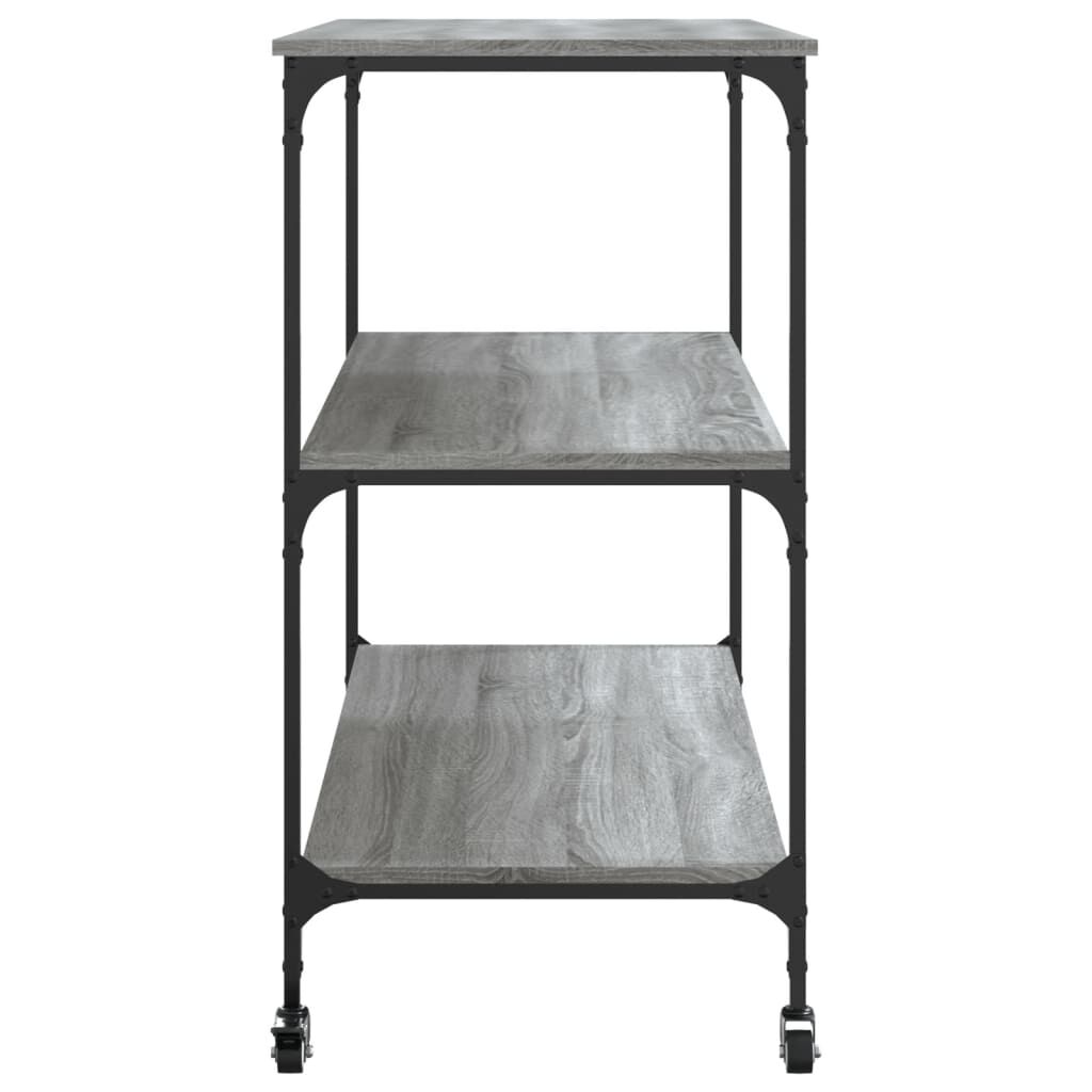 vidaXL Τρόλεϊ Κουζίνας Sonoma Γκρι 102x50x95 εκ. Επεξεργασμένο Ξύλο