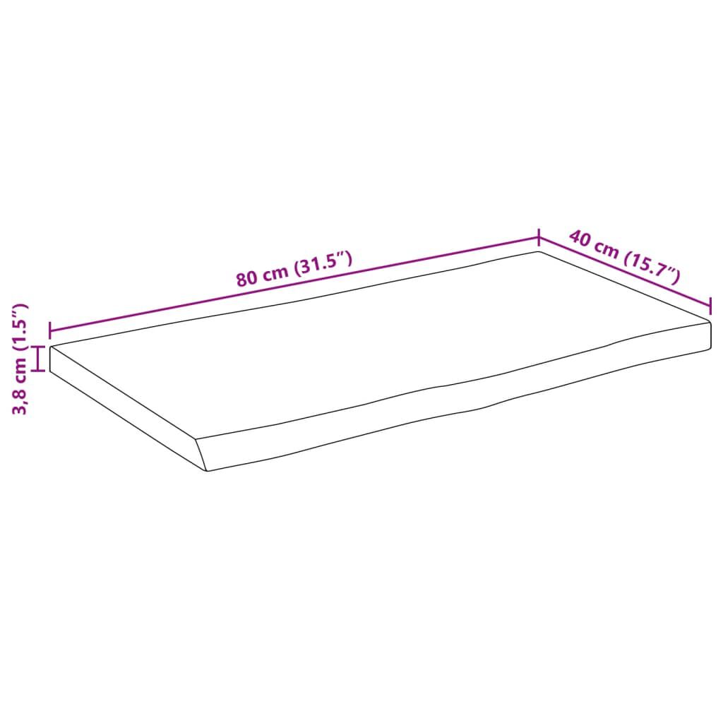 vidaXL Επιφάνεια Τραπεζιού Ορθογώνια 80x40x3,8 εκ. Μασίφ Ξύλο Ακακίας