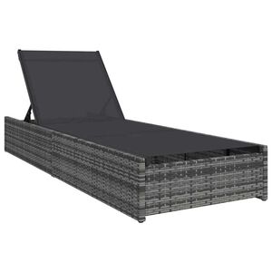 vidaXL Ξαπλώστρα με μαξιλάρι Γκρι 60 x 200 x 27εκ συνθετικό ρατάν