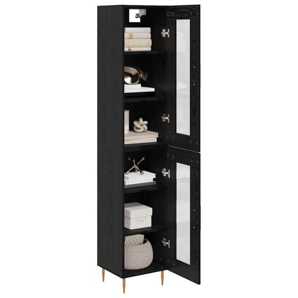 vidaXL Highboard 2 pcs &Mu;&alpha;ύ&rho;&eta; &Omicron;&xi;&upsilon;ά &Gamma;&upsilon;&alpha;&lambda;ί