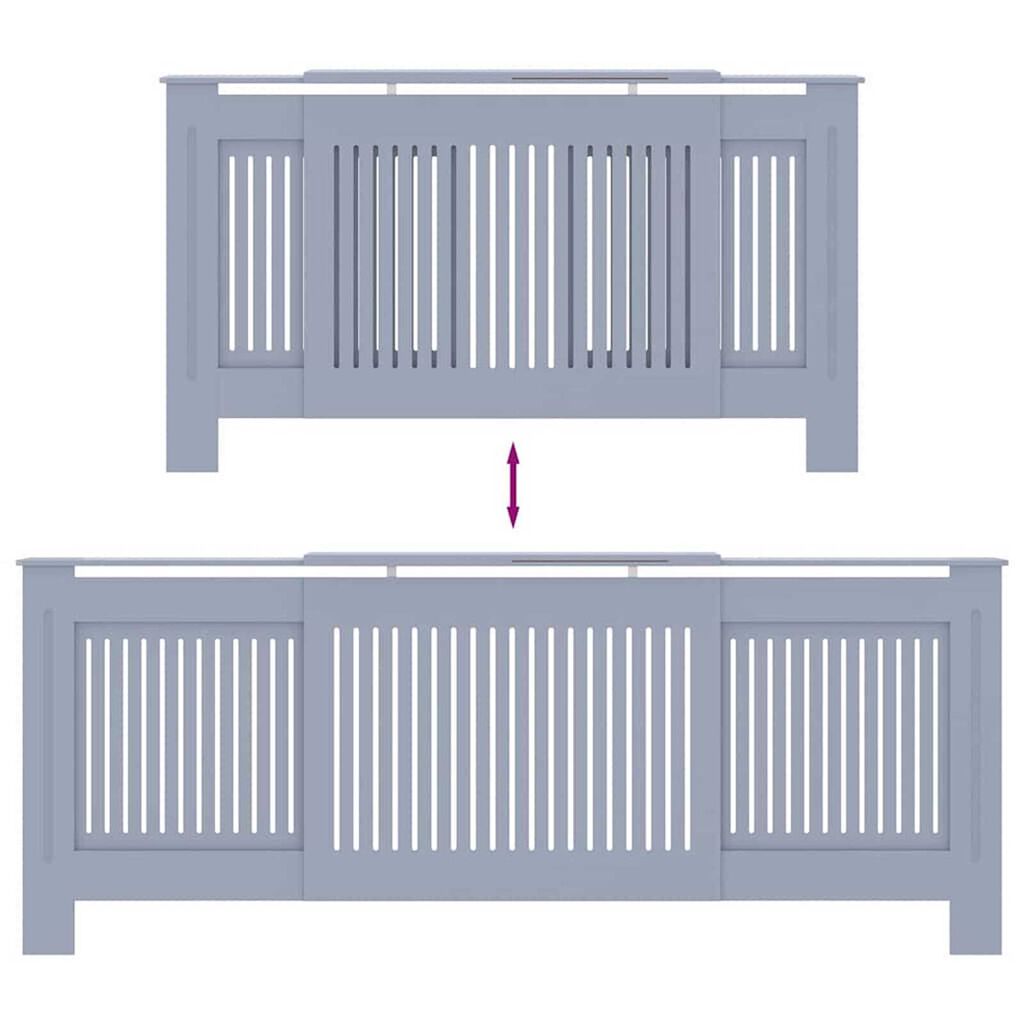 vidaXL Καπάκι Καλοριφέρ 2 pcs Γκρι (142-205) x 20.5 x 81.5 εκ.