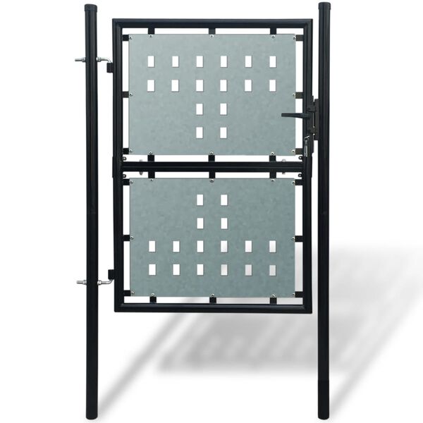 vidaXL Πόρτα Περίφραξης Μονή Μαύρη 100 x 250 εκ.