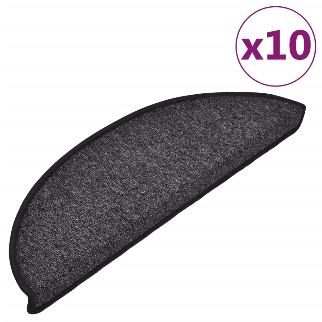 vidaXL Πατάκια Σκάλας 10 τεμ. Ανθρακί 56x17x3 εκ.