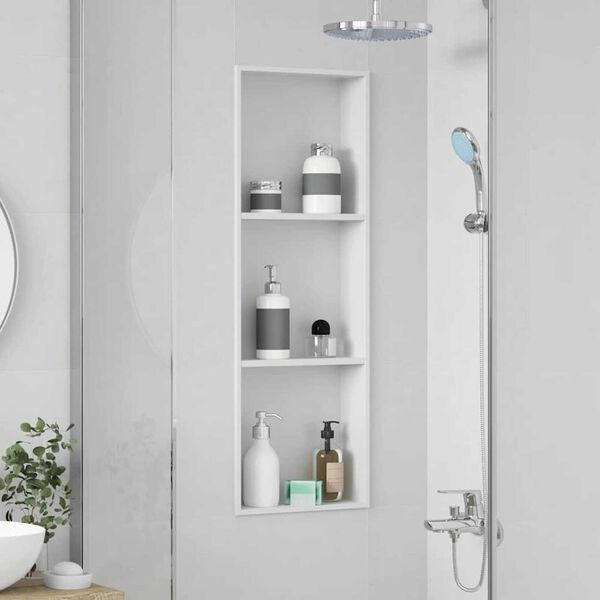vidaXL Νίτσα Μπάνιου Λευκό 90 x 30 x 9.5 εκ. Ανοξείδωτο ατσάλι