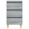 vidaXL Κομοδίνο Γκρι Sonoma 40 x 35 x 69 εκ. με Μασίφ Ξύλινα Πόδια