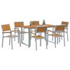 vidaXL Σέτ φαγητού για κήπο 7 pcs Γκρι και καφέ 140 x 80 x 75 cm