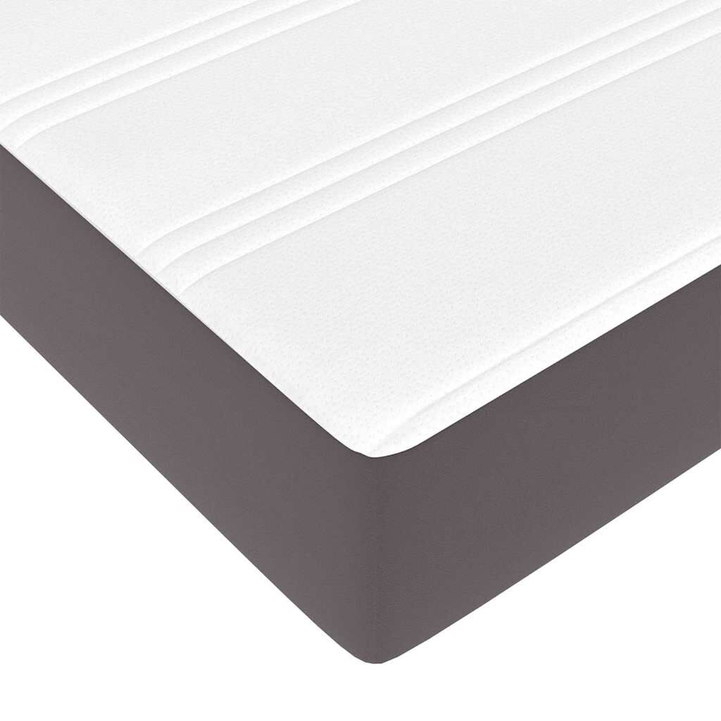 vidaXL Οθωμανικό κρεβάτι με στρώμα Γκρι 160x200cm Faux Leather