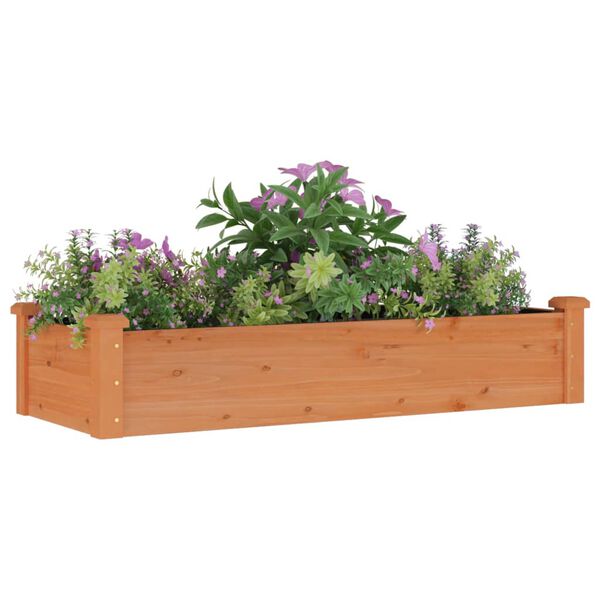 vidaXL Ζαρντινιέρα Υπερυψ. με Επένδυση Καφέ 120x45x25 εκ. Μασίφ Ελάτη