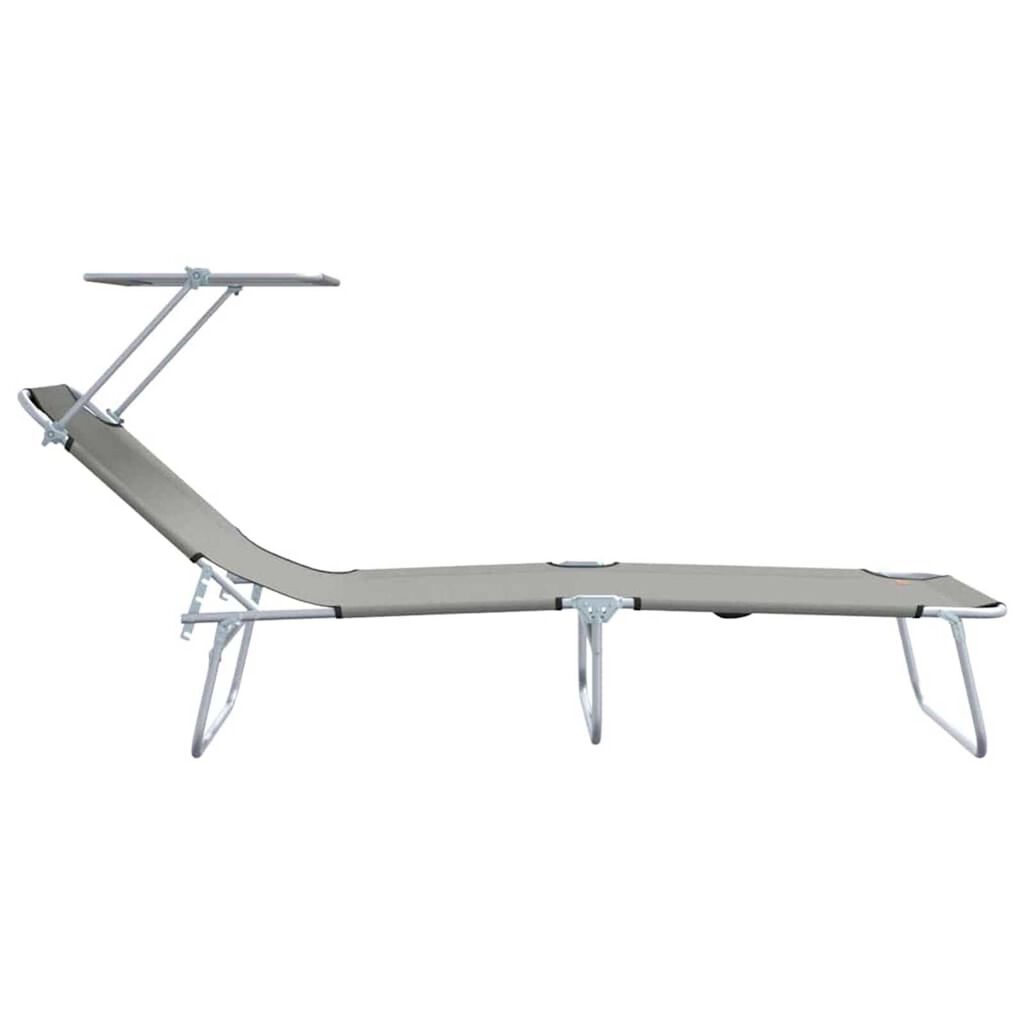 vidaXL Ξαπλώστρα 2-πρόσωπο 2 pcs Γκρι 58 x 188 x 77 εκ. ύφασμα