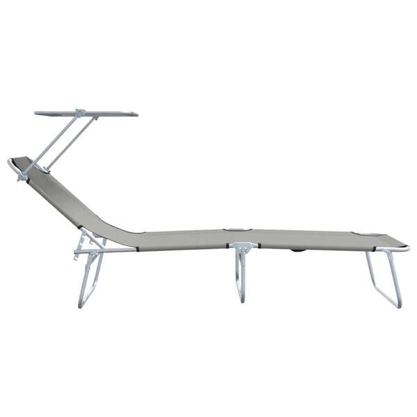 vidaXL Ξαπλώστρα 2-πρόσωπο 2 pcs Γκρι 58 x 188 x 77 εκ. ύφασμα