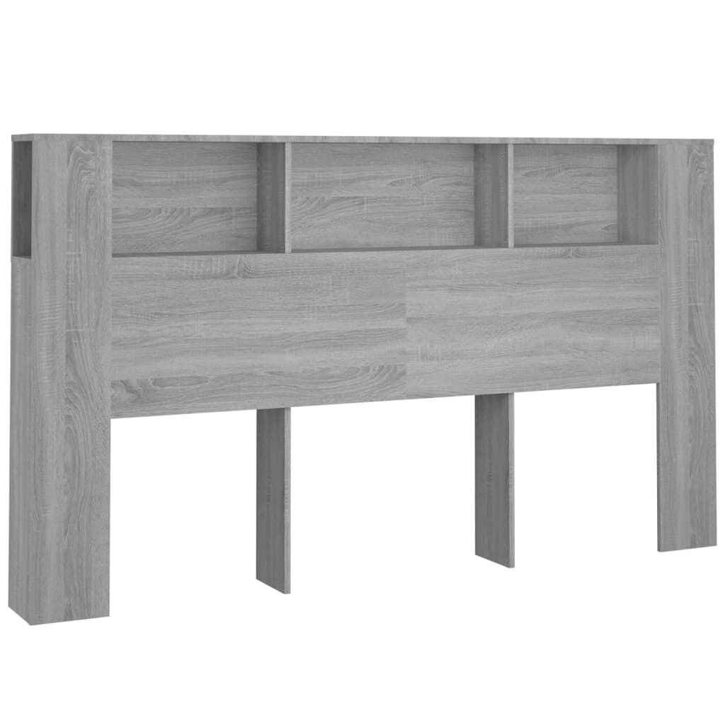 vidaXL Κεφαλάρι Με Αποθηκευτικό Χώρο Γκρι Sonoma 180x18,5x104,5 εκ.