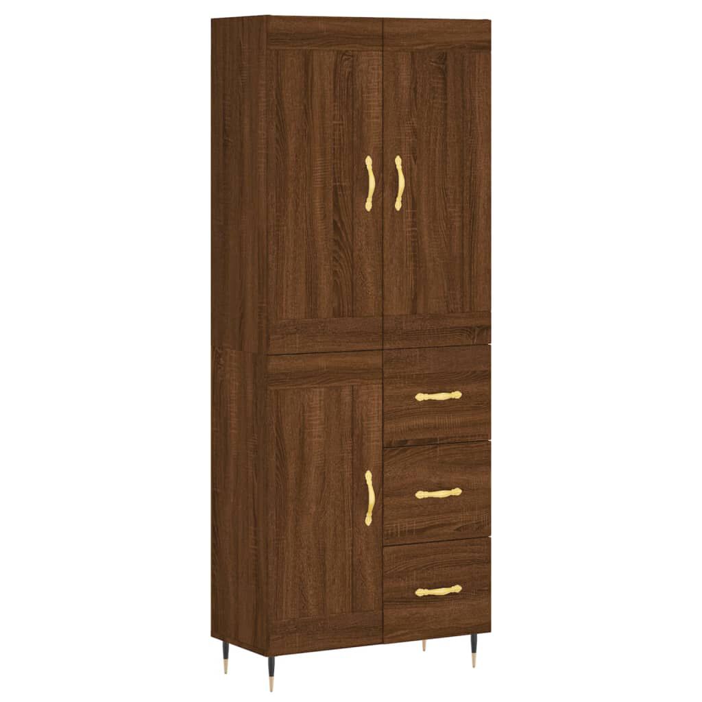 vidaXL Ντουλάπι Καφέ Δρυς 69,5 x 34 x 180 εκ. από Επεξεργασμένο Ξύλο
