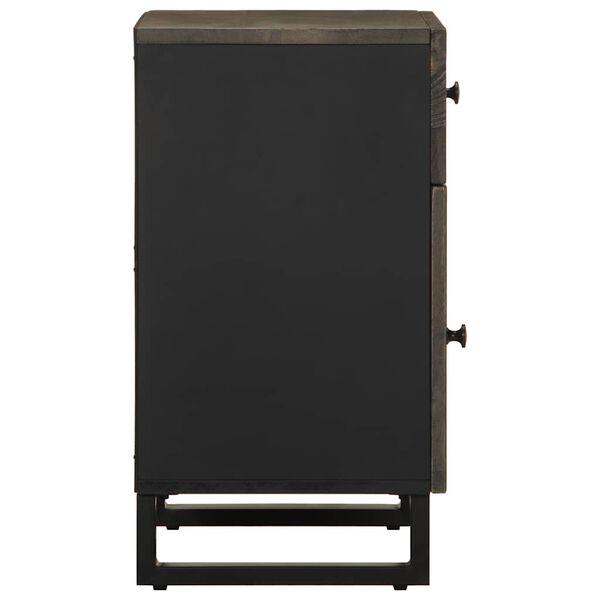vidaXL Κομοδίνο Μαύρο 50 x 33 x 60 εκ. από Μασίφ Ξύλο Μάνγκο