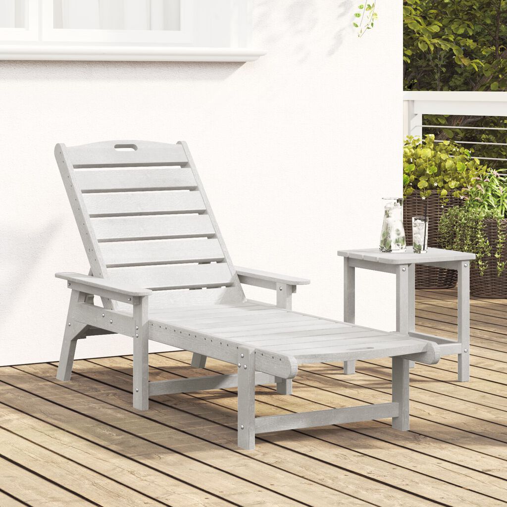 vidaXL Καναπές Ήλιου Λευκός 53x162x98.5 εκ. HDPE