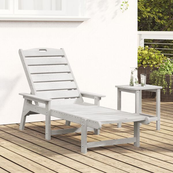 vidaXL Καναπές Ήλιου Λευκός 53x162x98.5 εκ. HDPE
