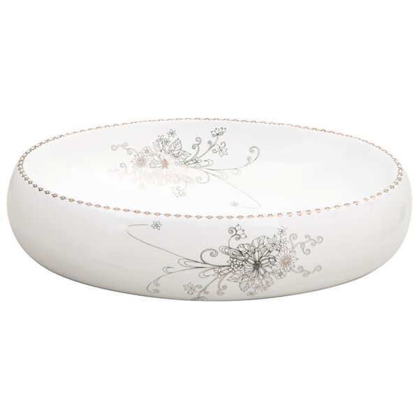 vidaXL Νιπτήρας Οβάλ Λευκός 59 x 40 x 15 εκ. Κεραμικός
