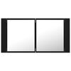 vidaXL Καθρέφτης Μπάνιου με Ντουλάπι LED Μαύρος 90x12x45 εκ. Ακρυλικός