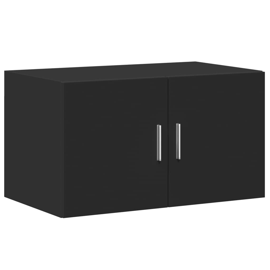 vidaXL Ραφιέρα με Ντουλάπια Μαύρο 70 x 42,5 x 225 εκ. από Επεξ. Ξύλο