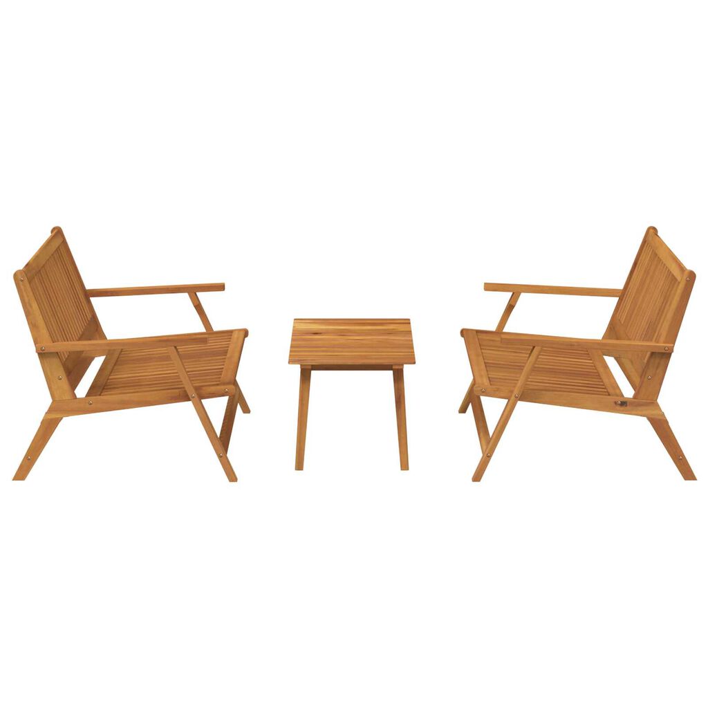 vidaXL Σετ Εξωτερικής Τραπέζης 3 pcs Καφέ Μασίφ ξύλο ακακίας