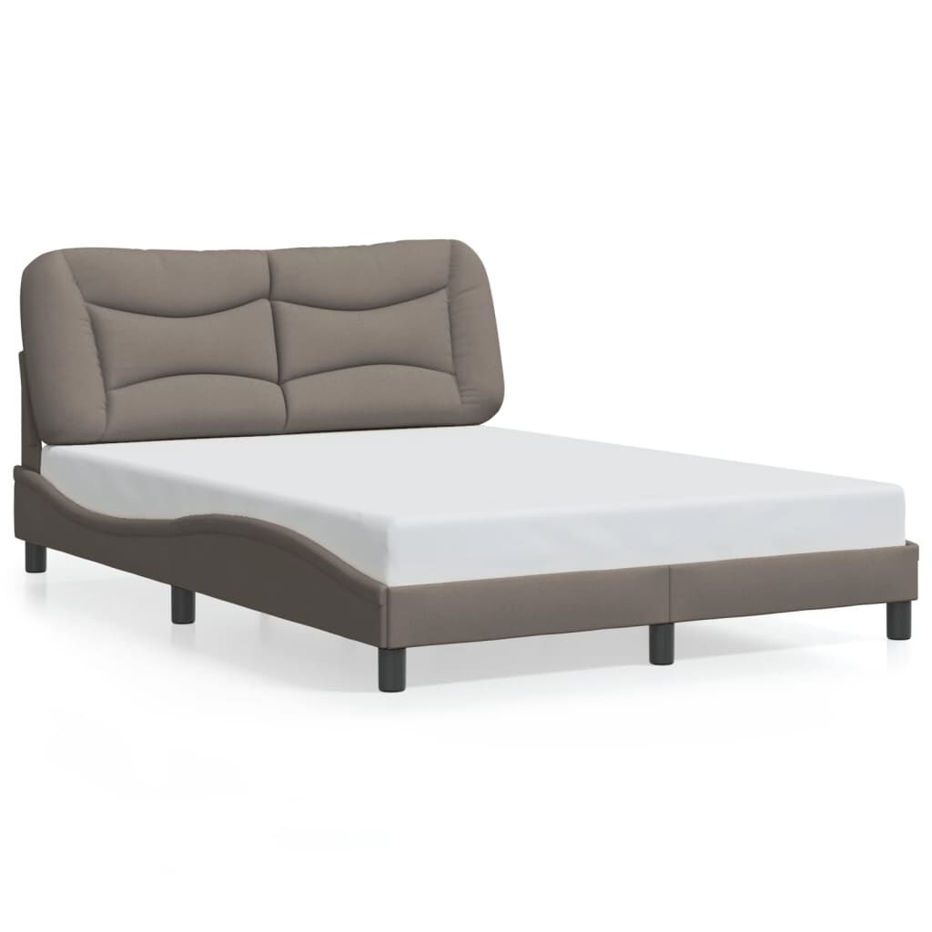 vidaXL Σκελετός Κρεβατιού Χωρίς Στρώμα Taupe 140x190 εκ. Υφασμάτινο