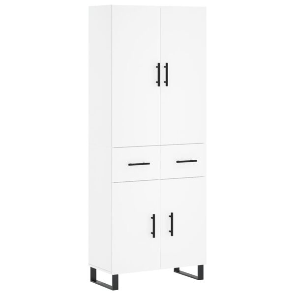 vidaXL Ντουλάπι Λευκό 69,5x34x180 εκ. από Επεξεργασμένο Ξύλο