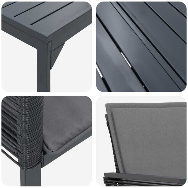 vidaXL Σετ τραπεζαρίας κήπου 9 pcs Μαύρο Large Μέταλλο