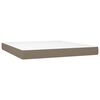 vidaXL Κρεβάτι Boxspring με Στρώμα & LED Taupe 160x200 εκ. Υφασμάτινο