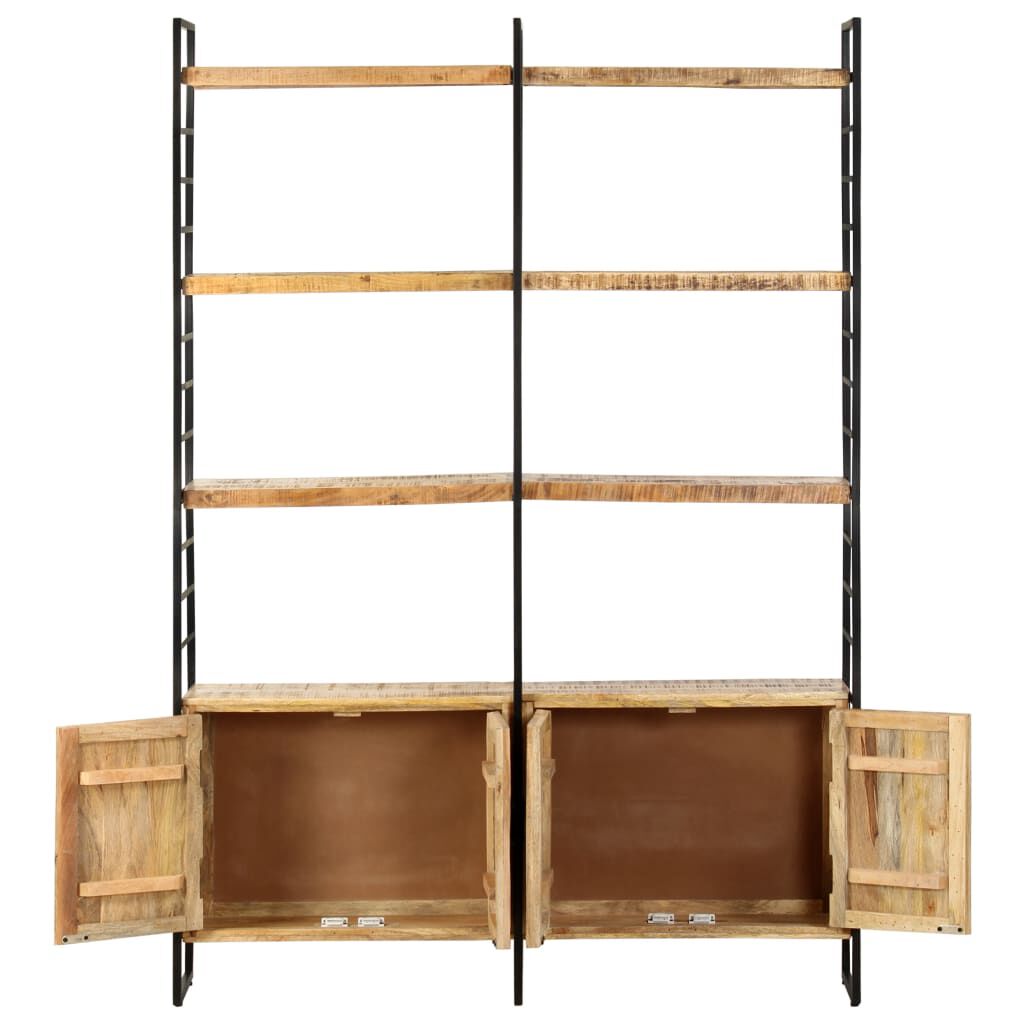 vidaXL Βιβλιοθήκη με 4 Επίπεδα 124x30x180 εκ. Ακατέργαστο Ξύλο Μάνγκο