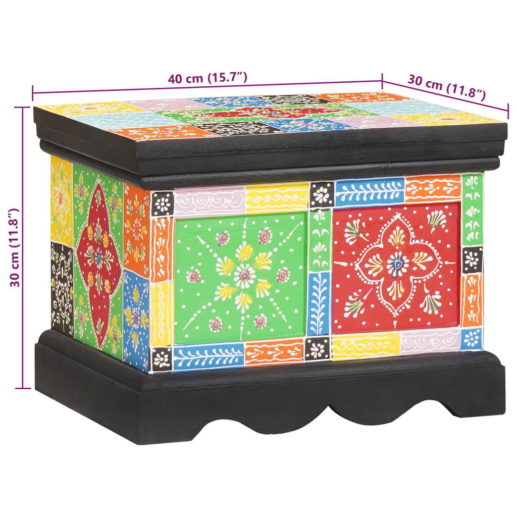 vidaXL κουτί αποθήκευσης vitaXL 40x30x30 cm Στερεό Ξύλο Μαγκά