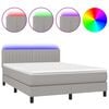 vidaXL &Kappa;&rho;&epsilon;&beta;ά&tau;&iota; Boxspring &mu;&epsilon; &Sigma;&tau;&rho;ώ&mu;&alpha; & LED &Alpha;&nu;.&Gamma;&kappa;&rho;&iota; 140x200 &epsilon;&kappa; &Upsilon;&phi;&alpha;&sigma;&mu;ά&tau;&iota;&nu;&omicron;