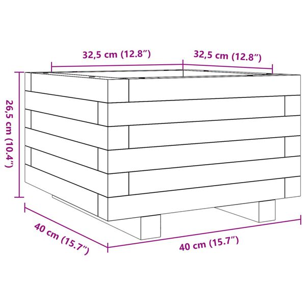 vidaXL Ζαρντινιέρα Κήπου 40x40x26,5 εκ. από Εμποτισμένο Ξύλο Πεύκου