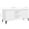 vidaXL Έπιπλο Τηλεόρασης Μεταλ. Λευκό 103,5x35x50 εκ. Μεταλλικά Πόδια