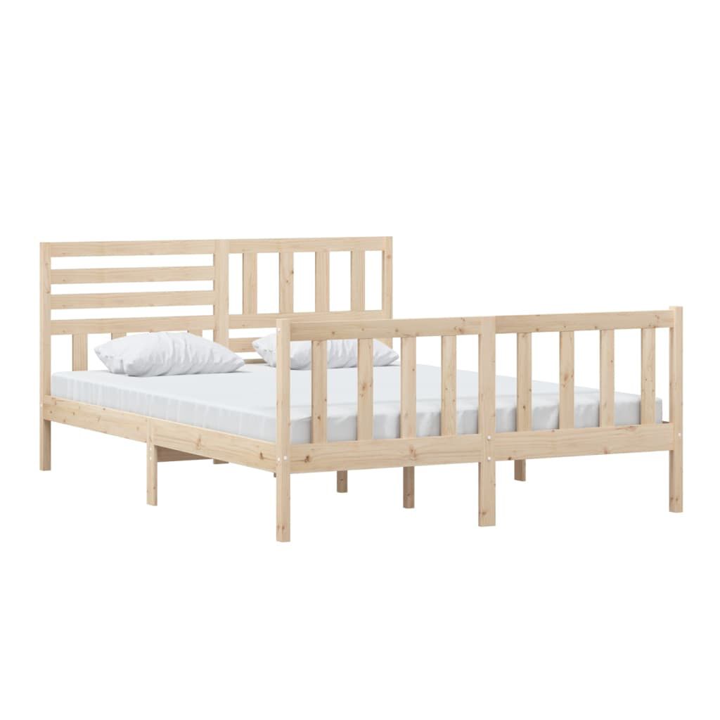 vidaXL Πλαίσιο Κρεβατιού 150 x 200 εκ. Μασίφ Ξύλο King Size